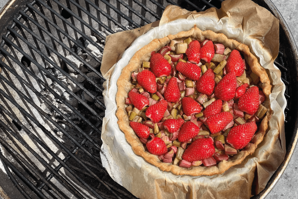 Recette - Barbecue - Tarte fraises et rhubarbe