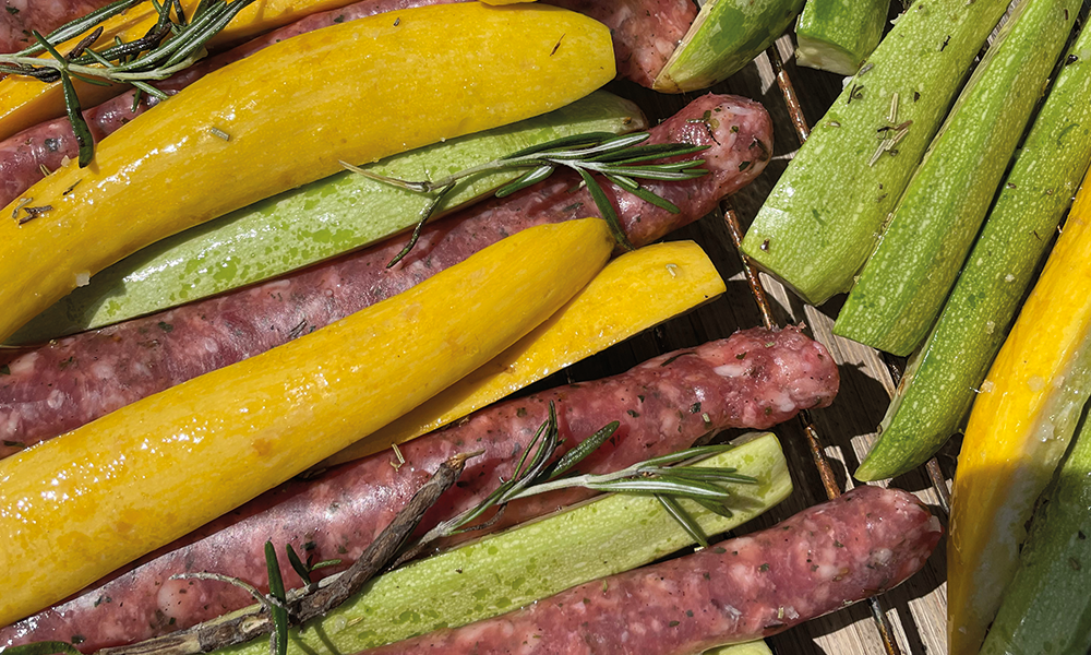 Soler - Recette - Barbecue - Tian courgettes saucisses