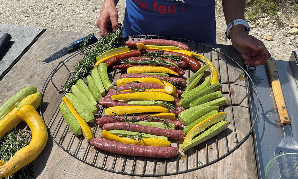 Soler - Recette - Barbecue - Tian de courgettes aux saucisses herbes