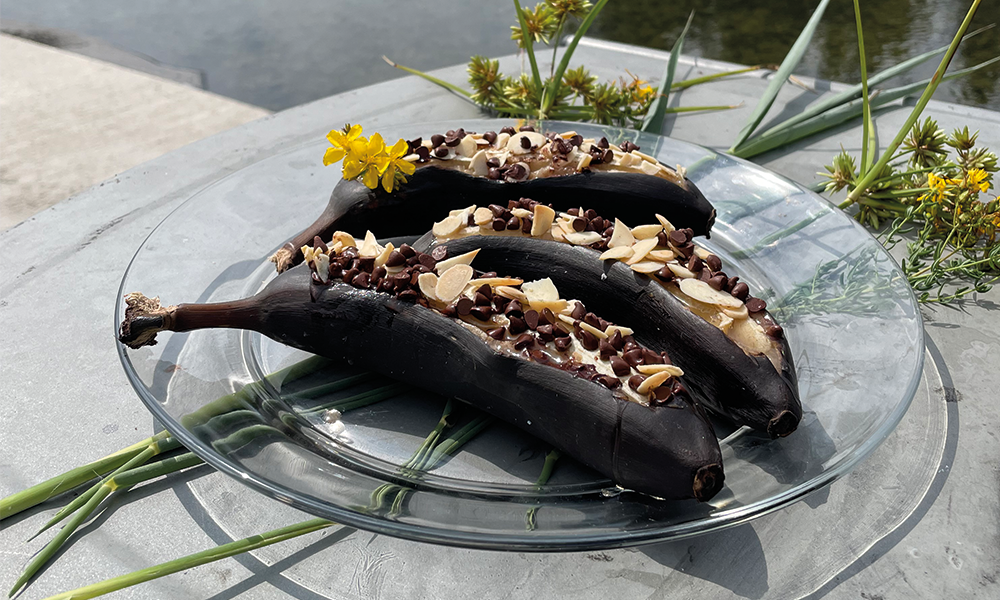 SOLER - Recette - Barbecue - Bananes chocolat amandes